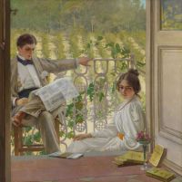 Corcos Vittorio Matteo An Afternoon On The Porch
