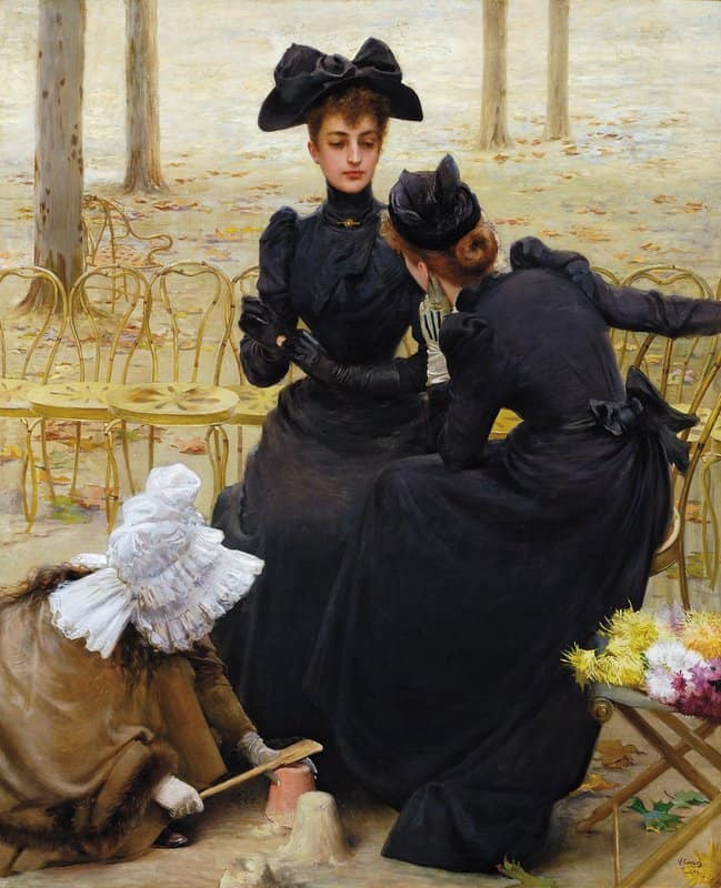 Corcos Vittorio Matteo Conversation In The Garden Of Luxembourg 1892 canvas print