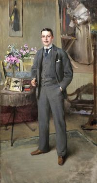 Corcos Vittorio Matteo Full Length Portrait Of A Gentleman 1890