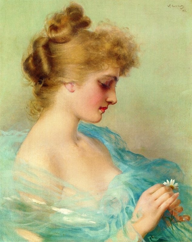 Corcos Vittorio Matteo He Loves Me He Loves Me Not canvas print