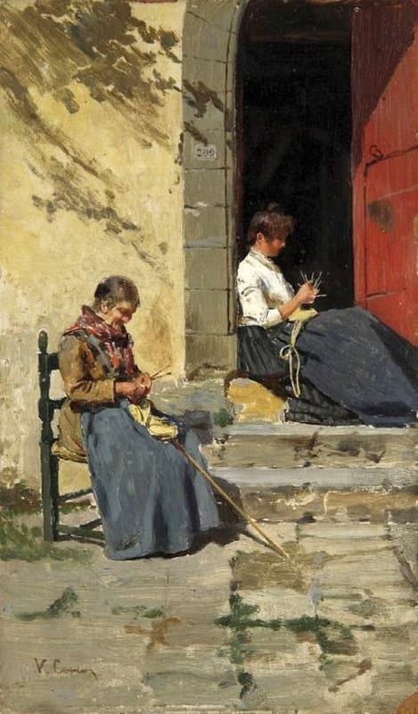 Corcos Vittorio Matteo Le Merlettaie canvas print