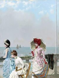 Corcos Vittorio Matteo Noon At The Sea canvas print