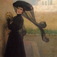 Corcos Vittorio Matteo Portrait Of A Lady In Black