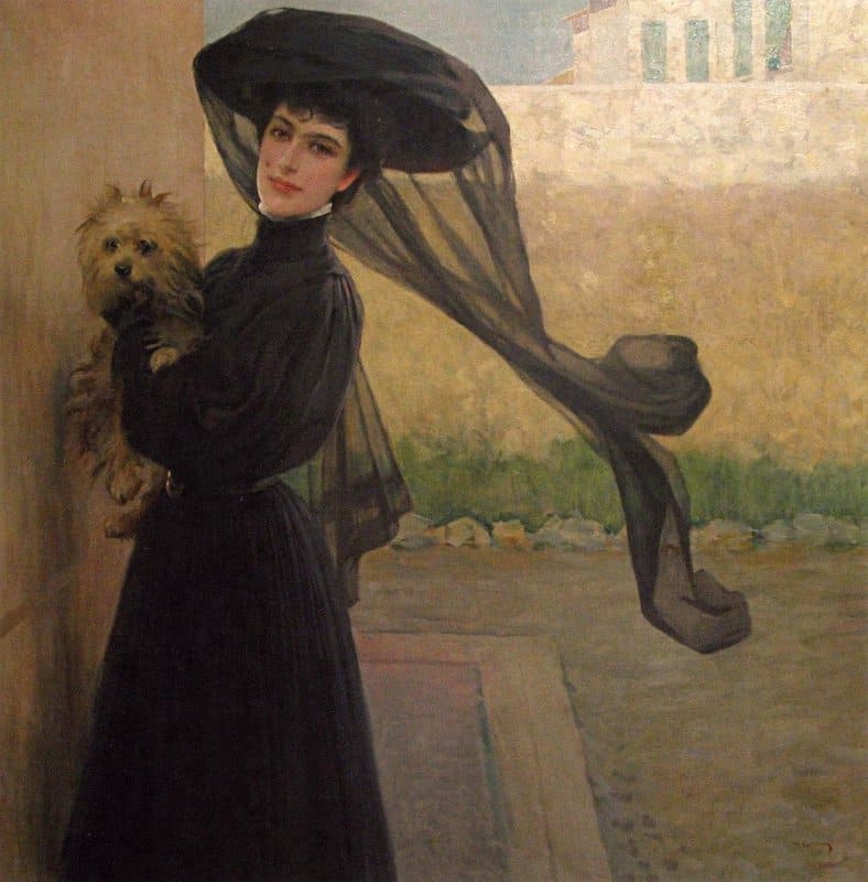 Corcos Vittorio Matteo Portrait Of A Lady In Black canvas print