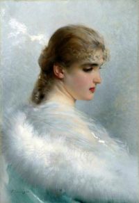 Corcos Vittorio Matteo Porträt einer jungen Schönheit 1888