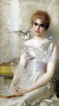 Corcos Vittorio Matteo Portrait Of A Young Lady canvas print