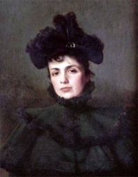 Corcos Vittorio Matteo Porträt der Frau Emma des Künstlers