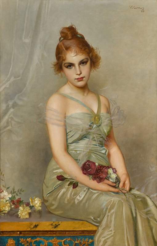 Corcos Vittorio Matteo The Bouquet 1889 canvas print