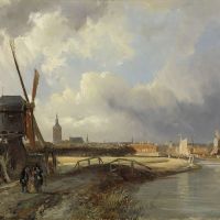 Cornelis Springer Gezicht op Den Haag ca.1850-1852