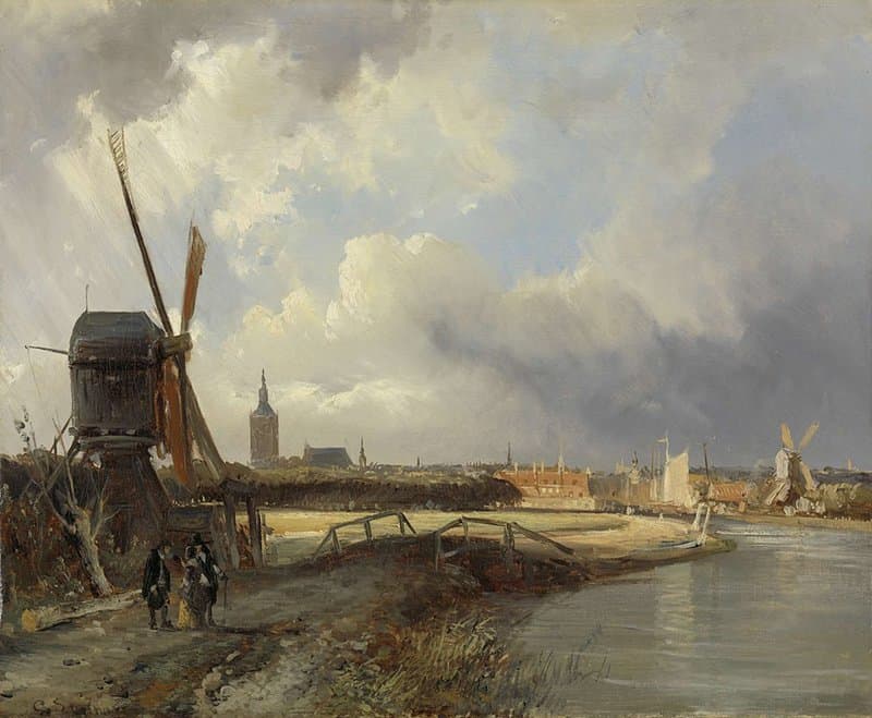 Tableaux sur toile, reproduction de Cornelis Springer View Of The Hague Ca.1850-1852