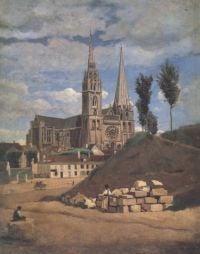 Corot Cathedrale De Chartres canvas print