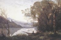 Corot Le Batelier Mooring Souvenir von einem italienischen See