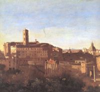 Corot Le Forum Vu Des Jardins Farnese canvas print