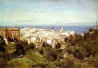 Corot Blick auf Genua von der Acqua Sola Promenade