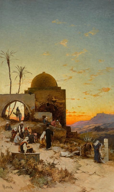 Corrodi Hermann David Salomon Evening Prayers Outside Jerusalem canvas print