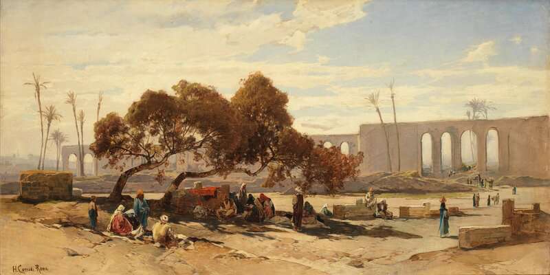 Corrodi Hermann David Salomon Figures Resting In The Shade Of A Ruined Temple canvas print