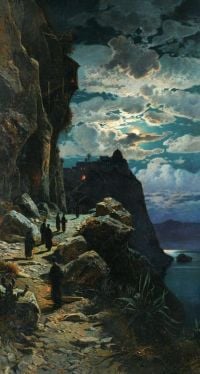Corrodi Hermann David Salomon Nocturnal Ascent On Mount Athos 1905 canvas print