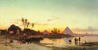Corrodi Hermann David Salomon On The Banks Of The Nile Giza Beyond canvas print