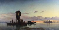 Corrodi Hermann David Salomon-Schrein bei Sonnenuntergang in Venedig