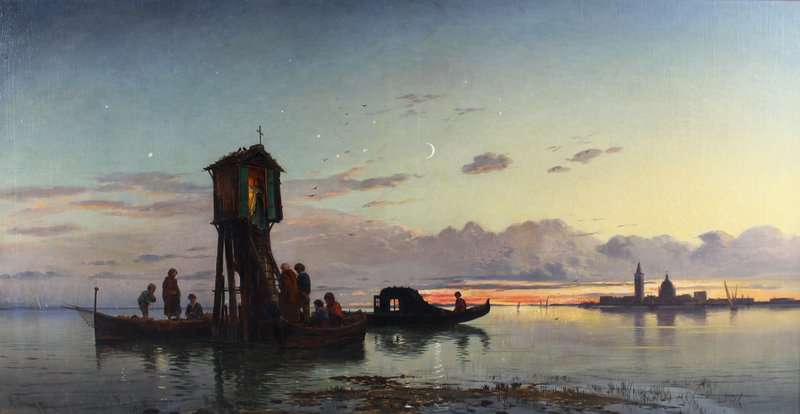 Corrodi Hermann David Salomon Shrine At Venice Sundown canvas print