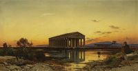 Corrodi Hermann David Salomon Temple Of Neptune At Sunset Paestum Italy canvas print