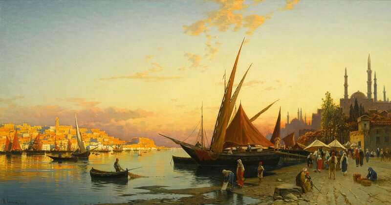 Corrodi Hermann David Salomon The Golden Horn Constantinople canvas print