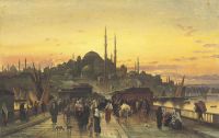 Corrodi Hermann David Salomon The Golden Horn Galata Bridge Constantinople canvas print