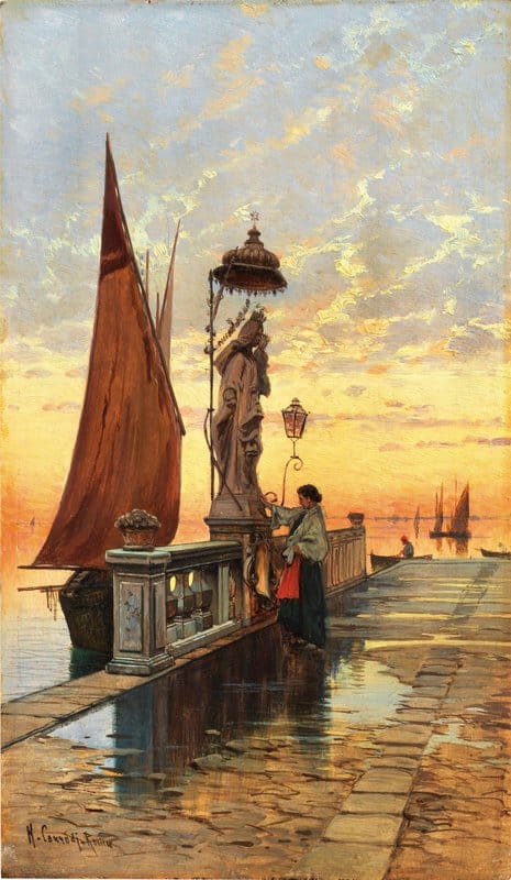 Corrodi Hermann David Salomon Venice A Prayer In Chioggia canvas print