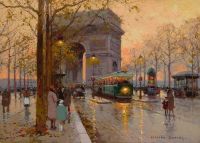 Cortes Edouard Leon Arc De Triomphe And Avenue Friedland canvas print