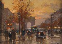 Cortes Edouard Leon Der Arc de Triomphe und die Champs Elysees 1937