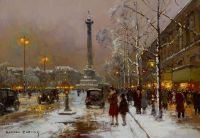 Cortes Edouard Leon Place De La Bastille In Winter