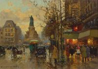 Cortes Edouard Leon Place De La Replublique Paris 1948 canvas print
