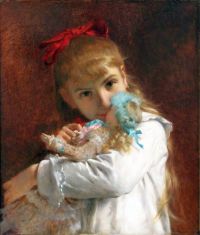 Cot Pierre Auguste A New Doll canvas print