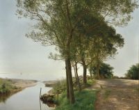 Cour Janus La Landscape With A Stream. Quiet Morning In Jul canvas print