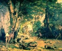 Courbet Gustave Cerfs Au Ruisseau De Plaisir Fontaine