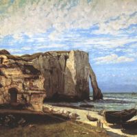 Courbet Gustave El acantilado de Etretat después de la tormenta