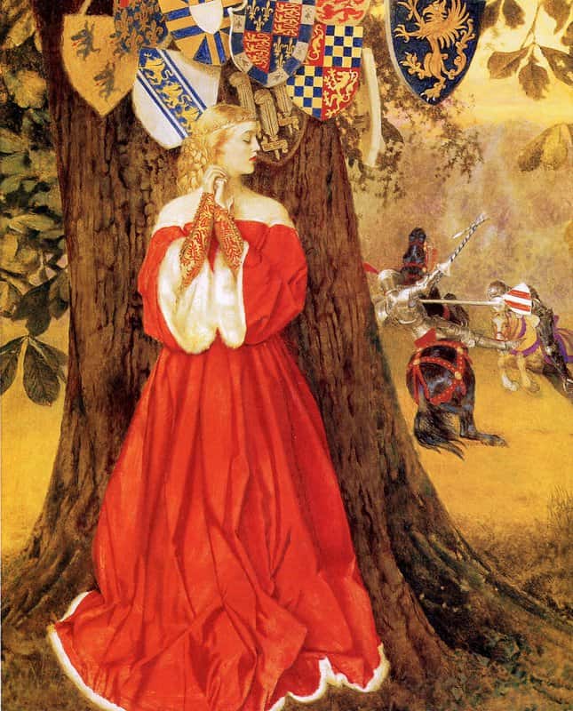 Cowper Frank Cadogan Lancelot Slays The Caitiff Knight Sir Tarquin And Rescues The Fair Lady And The Knights In Captivity 1954 55 canvas print