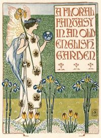 كرين والتر فانتازيا الأزهار في لوحة قماشية مطبوعة بالحديقة الإنجليزية القديمة