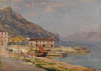 Cressini Carlo View Of Lake Garda From Bogliaco canvas print