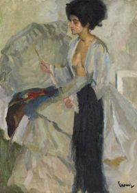 Cucuel Edward Frau Im Atelier Ca. 1915 canvas print