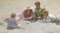 Curran Charles Courtney Kinder an der Küste 1896