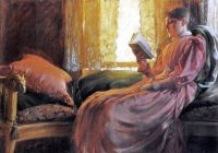 كوران تشارلز كورتني فتاة تقرأ 1892