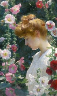 Curran Charles Courtney 접시꽃과 햇빛 1902