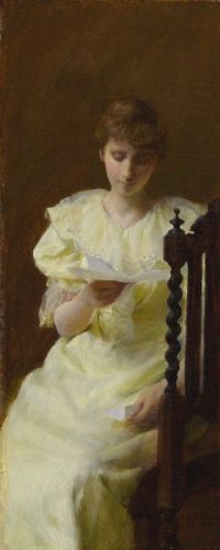 Curran Charles Courtney Lady In Yellow 1893 canvas print