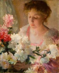 Curran Charles Courtney Peonies And Rose 1903 canvas print