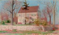 Curran Charles Courtney The Family Homestead Connecticut 1886 canvas print