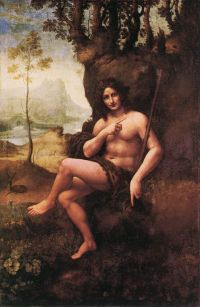 Da Vinci Johannes im wilden Bacchus-Leinwanddruck