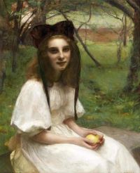 Dagnan Bouveret Pascal Adolphe Jean A Portrait Of A Girl In A White Dress