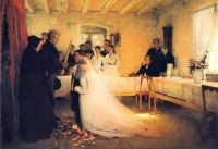Dagnan Bouveret Pascal Adolphe Jean Segnung des jungen Paares vor der Eheschließung 1880 81