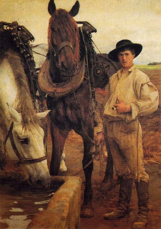Dagnan Bouveret Pascal Adolphe Jean Horse At The Watering Trough 1884 canvas print